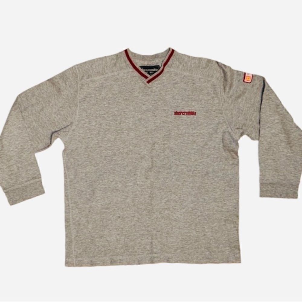 Boys Abercrombie v-neck Long Sleeve Shirt Size L‎